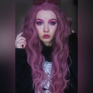 Purple 22”  BOHEMIAN WAVY  Lace Front Wig NEW